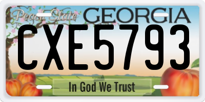 GA license plate CXE5793