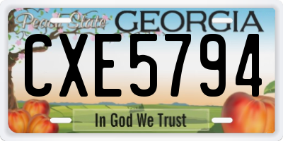 GA license plate CXE5794