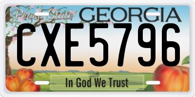 GA license plate CXE5796