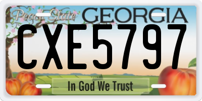 GA license plate CXE5797