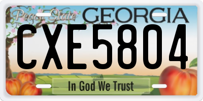 GA license plate CXE5804