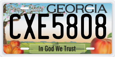 GA license plate CXE5808