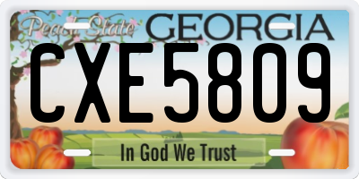 GA license plate CXE5809