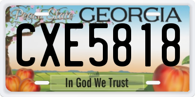 GA license plate CXE5818