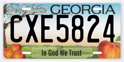 GA license plate CXE5824
