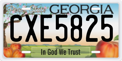 GA license plate CXE5825