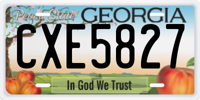 GA license plate CXE5827