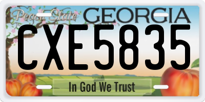 GA license plate CXE5835