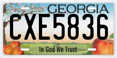 GA license plate CXE5836