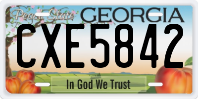 GA license plate CXE5842