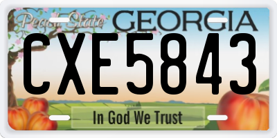 GA license plate CXE5843