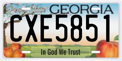 GA license plate CXE5851