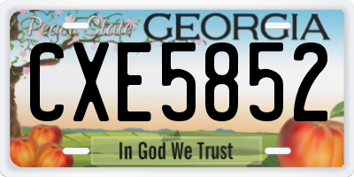 GA license plate CXE5852