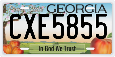 GA license plate CXE5855