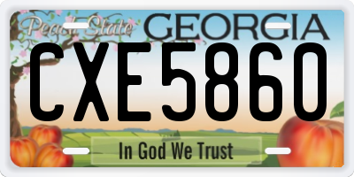 GA license plate CXE5860