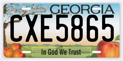 GA license plate CXE5865