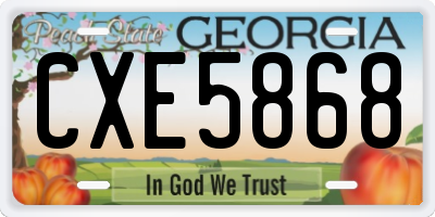 GA license plate CXE5868