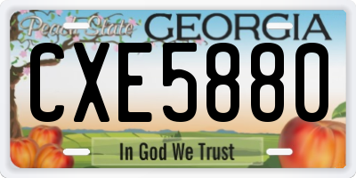 GA license plate CXE5880