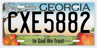 GA license plate CXE5882