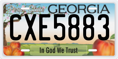 GA license plate CXE5883