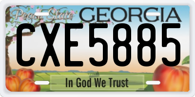GA license plate CXE5885