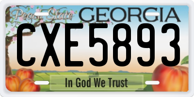 GA license plate CXE5893