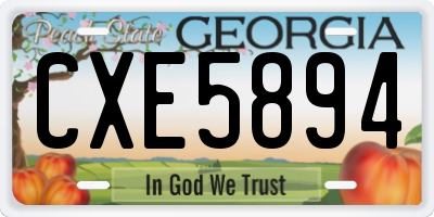 GA license plate CXE5894