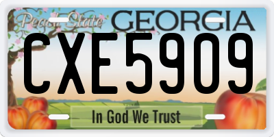 GA license plate CXE5909