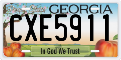 GA license plate CXE5911
