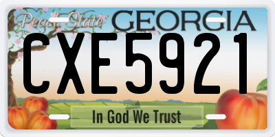 GA license plate CXE5921