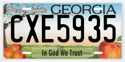 GA license plate CXE5935