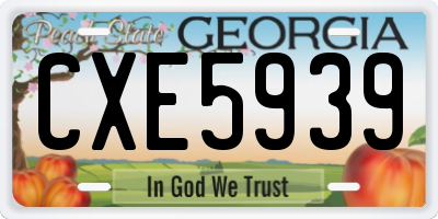 GA license plate CXE5939