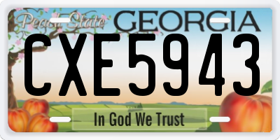 GA license plate CXE5943