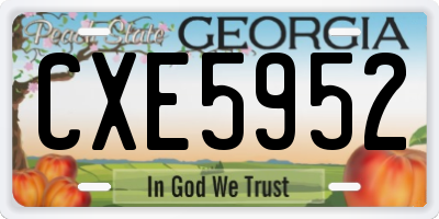 GA license plate CXE5952