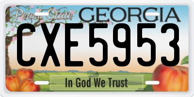 GA license plate CXE5953