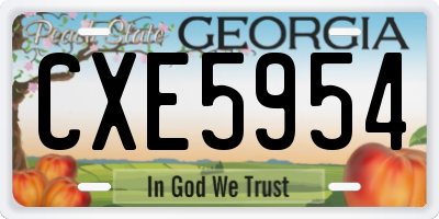 GA license plate CXE5954