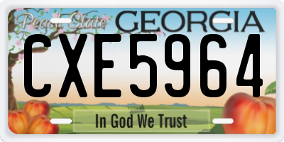 GA license plate CXE5964