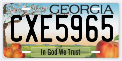 GA license plate CXE5965