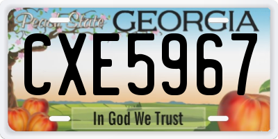 GA license plate CXE5967