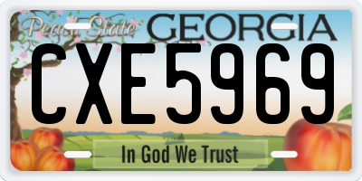 GA license plate CXE5969
