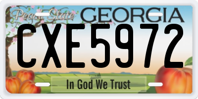 GA license plate CXE5972