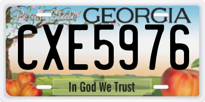 GA license plate CXE5976