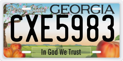 GA license plate CXE5983