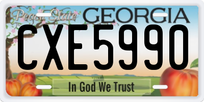 GA license plate CXE5990