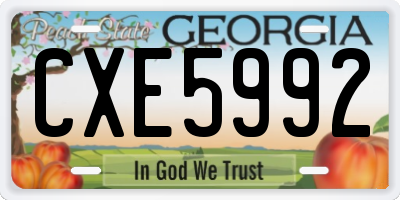 GA license plate CXE5992
