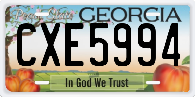 GA license plate CXE5994