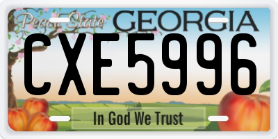 GA license plate CXE5996