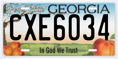GA license plate CXE6034
