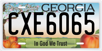 GA license plate CXE6065