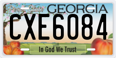 GA license plate CXE6084